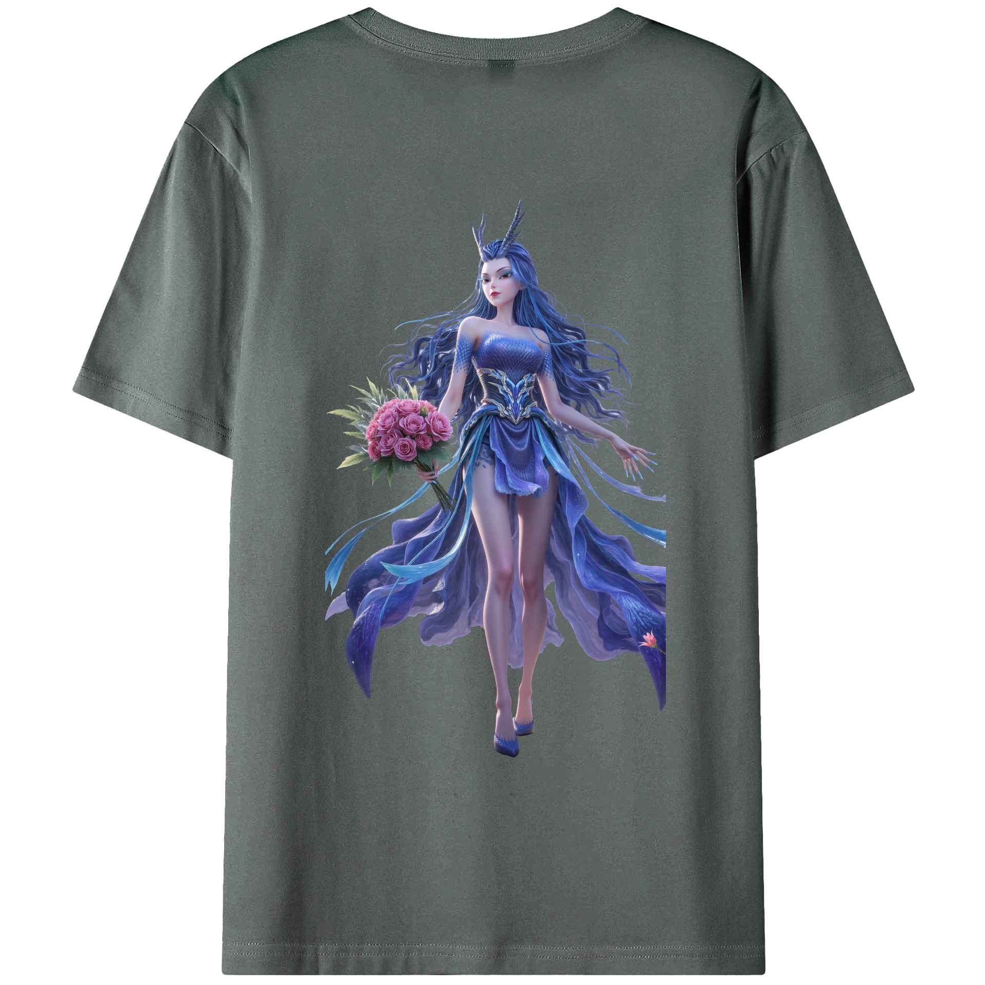 （画像用） Ne Zha 2 ナタ 魔童の大暴れ 綿100％ メンズ半袖Tシャツ（バックプリント） 通気性